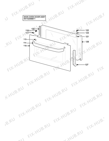 Взрыв-схема плиты (духовки) Zanussi ZOU575X - Схема узла H10 Main Oven Door (large)